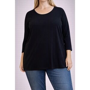 Sympli Black 3/4 Sleeve Tunic Top Plus Size‎ 16 Made in Canada